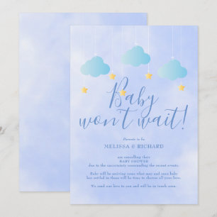 Verjaardagsfeestje voor baby annulering blauwe dou kaart