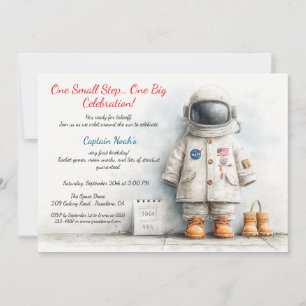 Verjaardagsfeestje voor Baby Astronaut 1 jaar Kaart