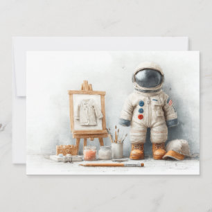 Verjaardagsfeestje voor Baby Astronaut 1 jaar Kaart