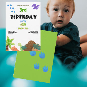 Verjaardagsfeestje voor baby-dinosaurussen kaart