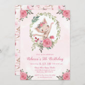 Verjaardagsfeestje voor balletdansende kitten kaart (Voorkant / Achterkant)