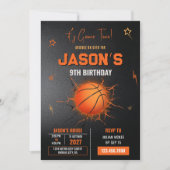 Verjaardagsfeestje voor basketbal kaart (Voorkant)