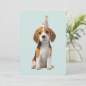 Verjaardagsfeestje voor Beagle Kaart (Staand voorkant)