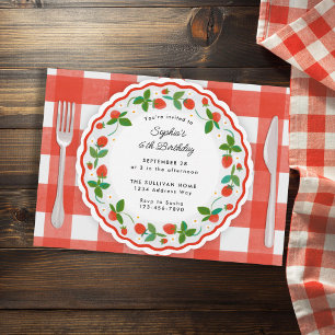 verjaardagsfeestje voor Berry-zoete aardbei Kaart