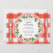 verjaardagsfeestje voor Berry-zoete aardbei Kaart (Voorkant)