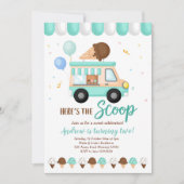 verjaardagsfeestje voor blauwe en witte roomauto kaart (Voorkant)