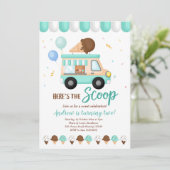 verjaardagsfeestje voor blauwe en witte roomauto kaart (Staand voorkant)