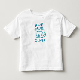 Verjaardagsfeestje voor blauwe kat met op maat gem kinder shirts