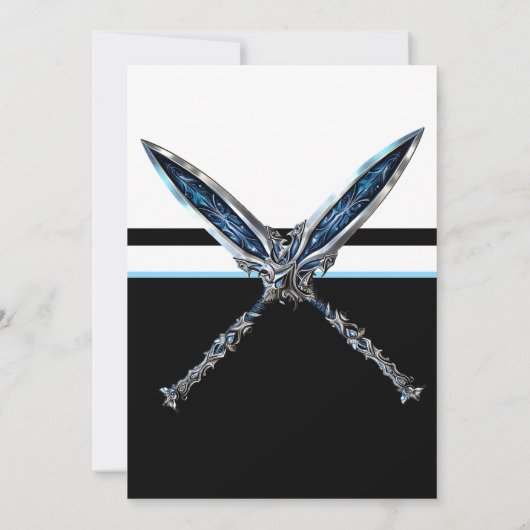 Verjaardagsfeestje voor Blue Sword Boy Kaart (Achterkant)