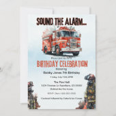 Verjaardagsfeestje voor brandweermannen kaart (Voorkant)