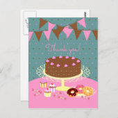 verjaardagsfeestje voor chocolade-gebak briefkaart (Voorkant / Achterkant)