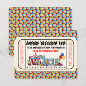 Verjaardagsfeestje voor circuskaartjes kaart (Voorkant / Achterkant)