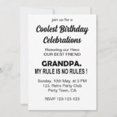 Verjaardagsfeestje voor Coole Opa Kaart (Voorkant)