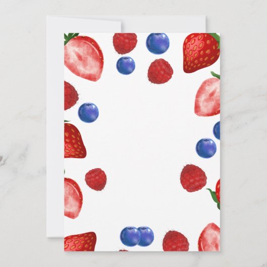 verjaardagsfeestje voor Cute berry, aardbeienverja Kaart (Achterkant)