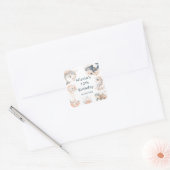 Verjaardagsfeestje voor Dieren Onder De Zee Vierkante Sticker (Envelop)