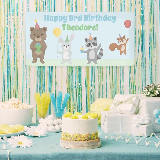 Verjaardagsfeestje voor Dieren Spandoek