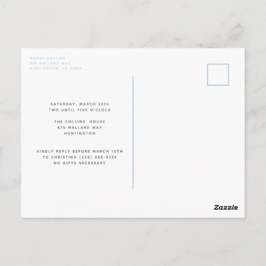 Verjaardagsfeestje voor een grappige gans in een l briefkaart (Achterkant)