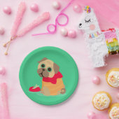 verjaardagsfeestje voor een knappe hond papieren bordje (Feest)