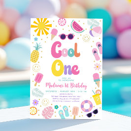 Verjaardagsfeestje voor één meisje in de zomer bij kaart