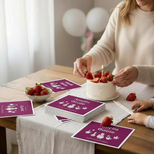 Verjaardagsfeestje voor een meisje met eendjes servet