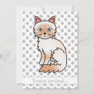 Verjaardagsfeestje voor een rode point tabby Birma Kaart