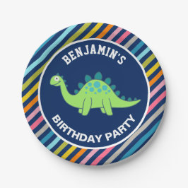 Verjaardagsfeestje voor een schattige dinosaurus papieren bordje
