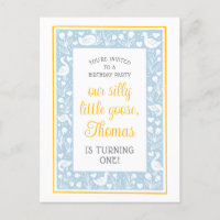 Verjaardagsfeestje voor een schattige, domme gans