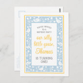 Verjaardagsfeestje voor een schattige, domme gans  briefkaart (Voorkant / Achterkant)