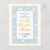 Verjaardagsfeestje voor een schattige, domme gans  briefkaart (Voorkant)