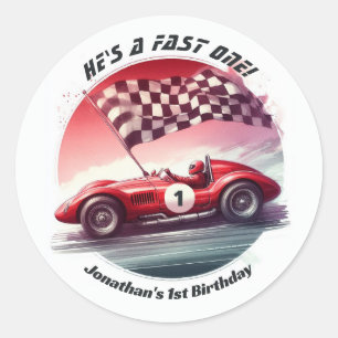 Verjaardagsfeestje voor elke leeftijd met aanpasba ronde sticker