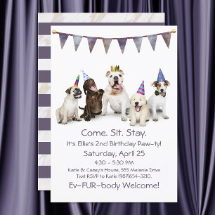 Verjaardagsfeestje voor elke puppy kaart