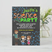 Verjaardagsfeestje voor gekke wetenschapper kaart (Staand voorkant)