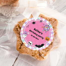 Verjaardagsfeestje voor Halloween Ronde Sticker
