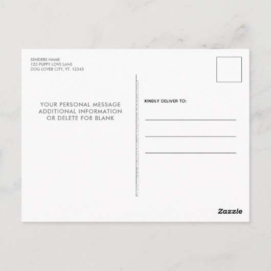 Verjaardagsfeestje voor honden Aangepaste foto Pup Briefkaart (Achterkant)