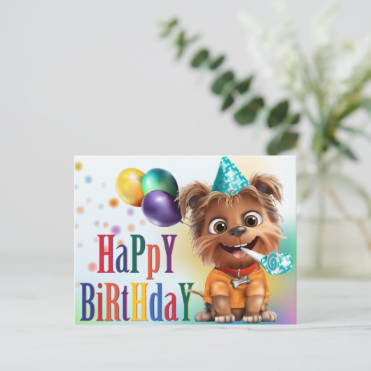 Verjaardagsfeestje voor honden briefkaart (Staand voorkant)