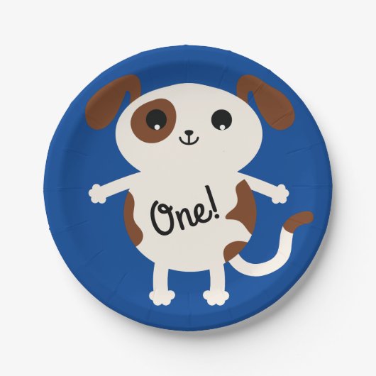 Verjaardagsfeestje voor honden Kinder Papieren Bordje (Voorkant)
