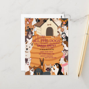 Verjaardagsfeestje voor honden laten we gaan briefkaart