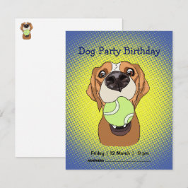 Verjaardagsfeestje voor honden. Persoonlijk ontwer Kaart