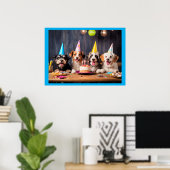 Verjaardagsfeestje voor honden poster (Thuiskantoor)