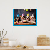 Verjaardagsfeestje voor honden poster (Keuken)