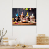 Verjaardagsfeestje voor honden poster (Keuken)