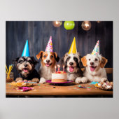 Verjaardagsfeestje voor honden poster (Voorkant)