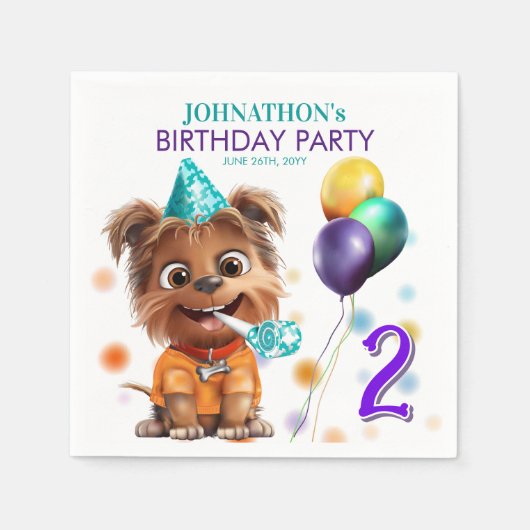 Verjaardagsfeestje voor honden servet (Voorkant)