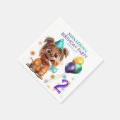 Verjaardagsfeestje voor honden servet (Hoek)