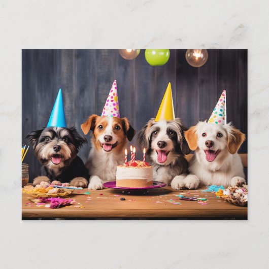 Verjaardagsfeestje voor honden uitnodiging briefkaart (Voorkant)