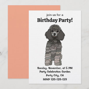 Verjaardagsfeestje voor huisdier Poodle-hond Kaart