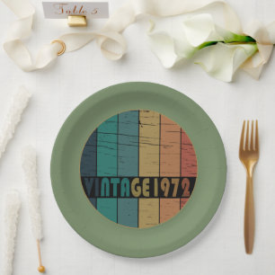 Verjaardagsfeestje voor iemand geboren in 1972 papieren bordje