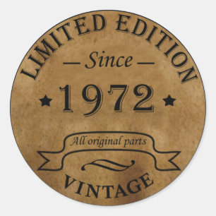 Verjaardagsfeestje voor iemand geboren in 1972 ronde sticker