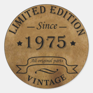 Verjaardagsfeestje voor iemand geboren in 1975 ronde sticker