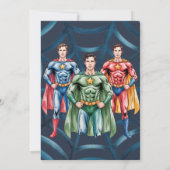 Verjaardagsfeestje voor jongens kaart (Achterkant)